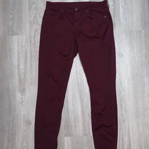 —SOLD— Wine Red Skinny Jeans
